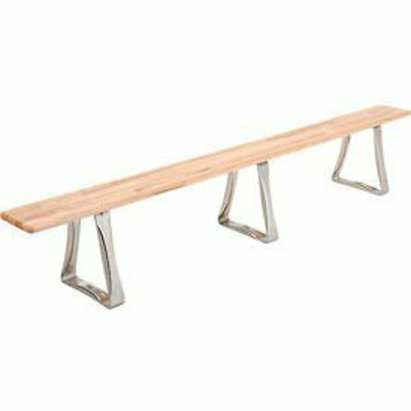 Global Industrial Locker Room Bench, Hardwood With Trapezoid Legs, 120 x 9-1/2 x 17 184995